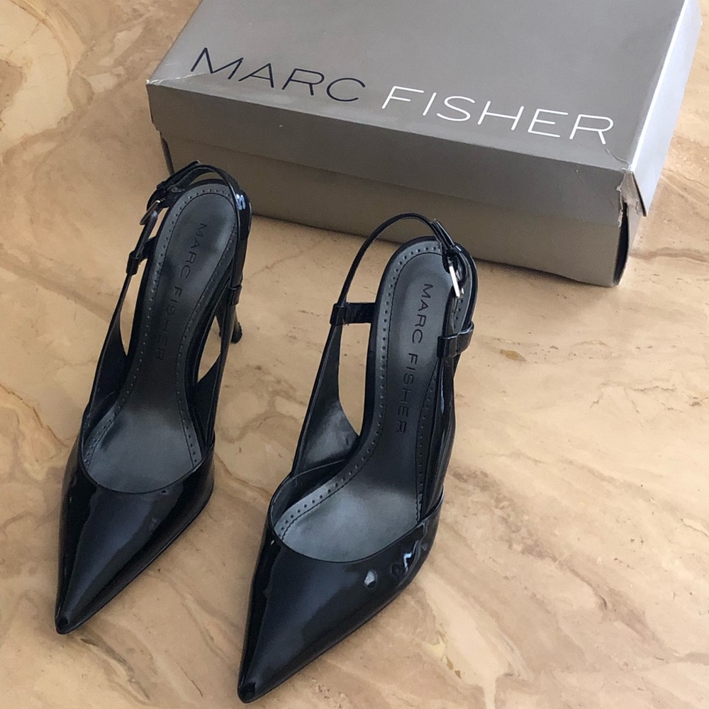 Marc Fisher Black Pointed Toe Heels - Sz 7